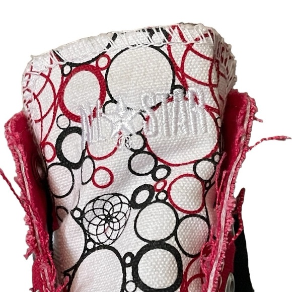 Converse One Reds “Soccer Chick” Custom Sneakers | Women’s 8 Y2K Red Black NWT - Picture 8 of 16